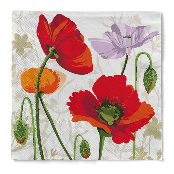 Serviette &quot;Dolce&quot; (Blumen) aus Tissue 33 x 33 cm, 20 Stück