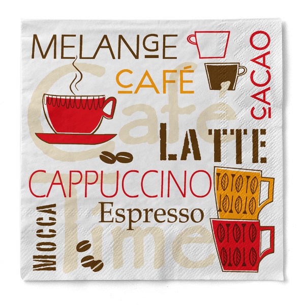Serviette Cafe Latte in Braun aus Tissue 33 x 33 cm, 20 Stück