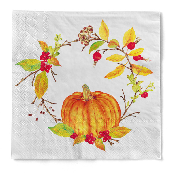 Serviette Kristina aus Tissue, 3-lagig, 33 x 33 cm, 1/4 Falz, 100 Stück