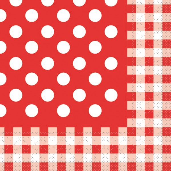 Serviette Anton in Rot aus Tissue 33 x 33 cm, 20 Stück