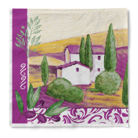 Serviette Provence aus Tissue 33 x 33 cm, 20 Stück Serviette Provence aus Tissue 33 x 33 cm, 20 Stück