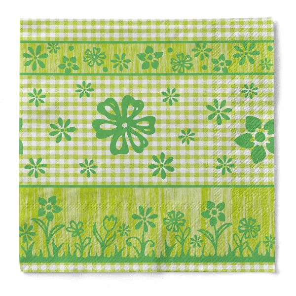Serviette Joni in Grün aus Tissue 40 x 40 cm, 3-lagig, 100 Stück
