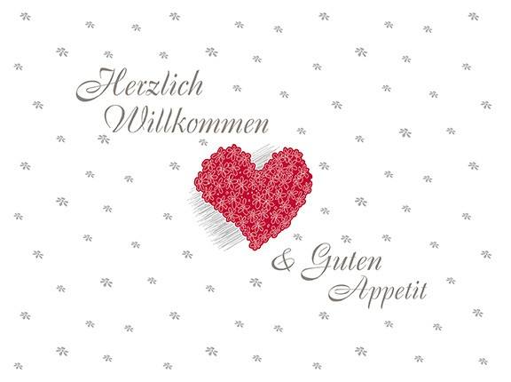 Tischset Herzlich Willkommen aus Linclass® Airlaid 40 x 30 cm, 100 Stück