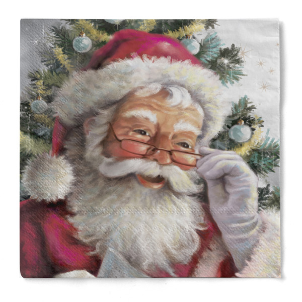 Serviette &quot;Sweet Santa&quot; aus Tissue 33 x 33 cm, 20 Stück