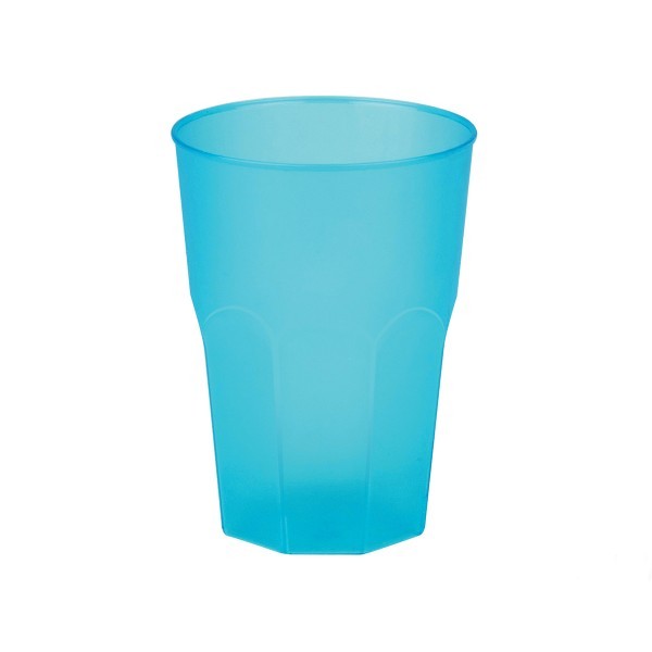 Mehrweg-Cocktailglas aus Plastik, Türkis-gefrostet, 420ml, 6 Stück