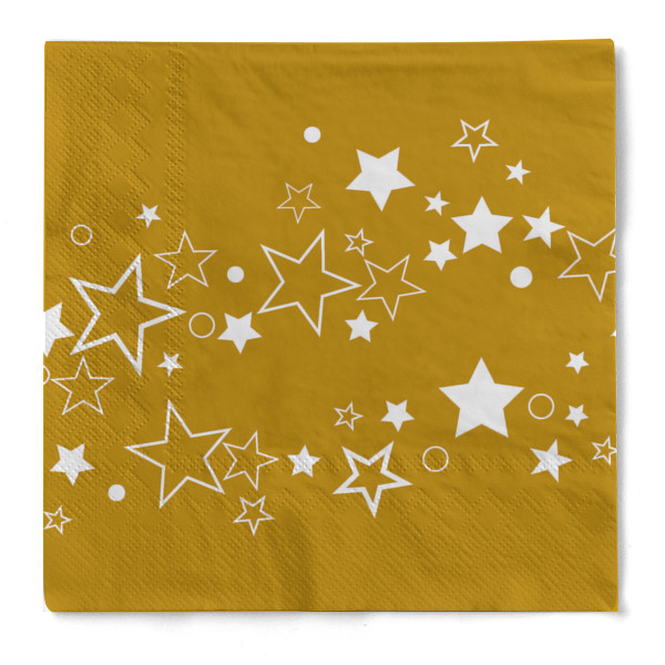 Weihnachtsserviette &quot;Galaxy Gold-Weiß&quot; aus Tissue 3-lagig, 33 x 33 cm, 20 Stück