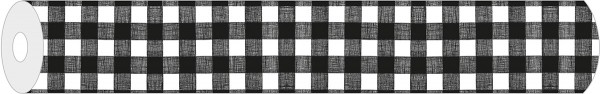 Papier-Tischdeckenrolle Karo in Schwarz aus Papier 120 cm x 25 m, 1 Stück