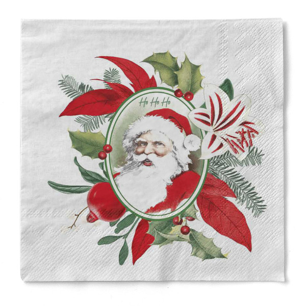 Weihnachtsserviette Niklas aus Tissue 3-lagig, 33 x 33 cm, 1/4 Falz, 100 Stück