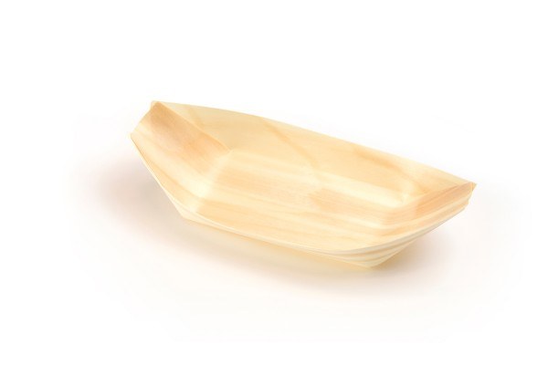 Fingerfood Schale aus Holz, Schiffchen, 215 x 110 mm, 50 Stück