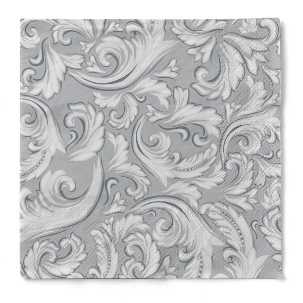 Serviette Cascade in Grau aus Tissue 33 x 33 cm, 3-lagig, 100 Stück