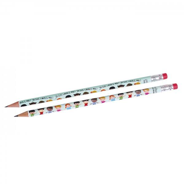 Bleistift mit Kindermotiv JESUS LOVES ME, 1 Stück