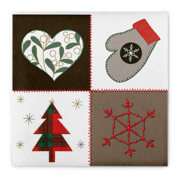 Serviette &quot;Chambery&quot; (Weihnachtliche Motive) aus Linclass® Airlaid 40 x 40 cm, 12 Stück