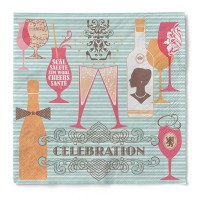 Serviette Celebration in Mint-Orange aus Tissue 33 x 33 cm, 20 Stück Serviette Celebration in Mint-Orange aus Tissue 33 x 33 cm, 20 Stück