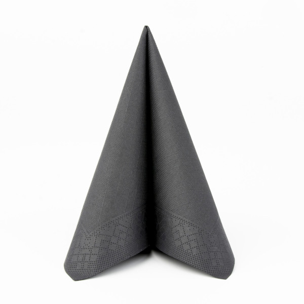 Serviette Schwarz aus Tissue Deluxe®, 4-lagig, 40 x 40 cm, 50 Stück