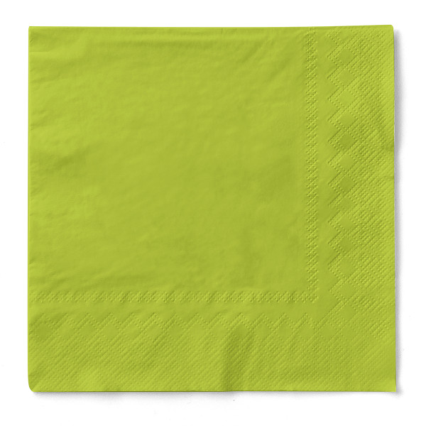 Serviette in Kiwi aus Tissue 3-lagig, 33 x 33 cm, 100 Stück