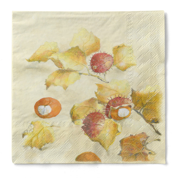 Serviette Kastanie aus Tissue 3-lagig, 33 x 33 cm, 1/4 Falz, 100 Stück