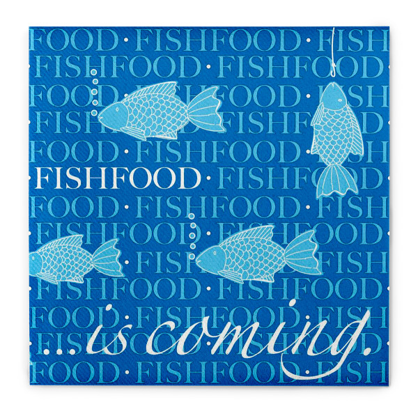 Serviette Fishfood aus Linclass® Airlaid 40 x 40 cm, 12 Stück