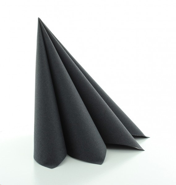 Serviette in Schwarz aus Linclass® Airlaid 40 x 40 cm, 50 Stück