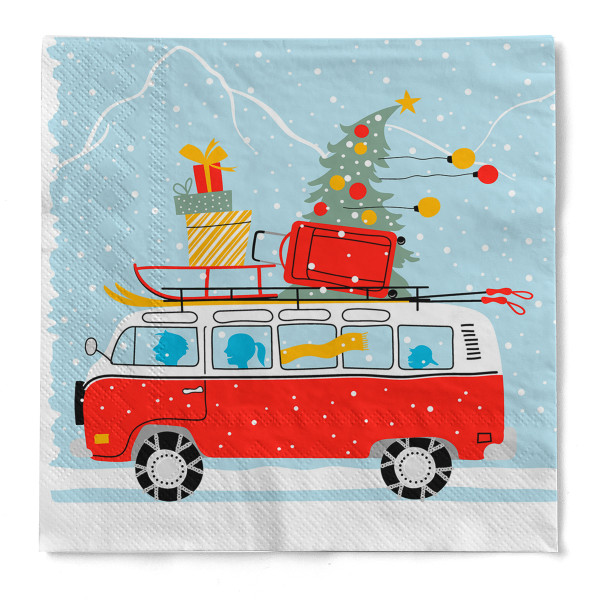 Cocktail-Serviette Winter Holidays aus Tissue, 24 x 24 cm, 150 Stück