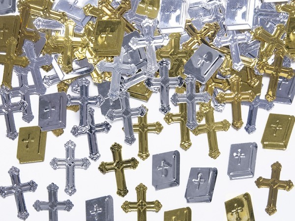 Streudeko Kreuze und Bibeln in Silber und Gold, 15g