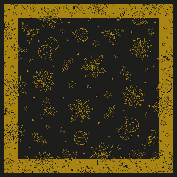 Tischdecke Milan in Schwarz-Gold aus Linclass® Airlaid 80 x 80 cm, 20 Stück