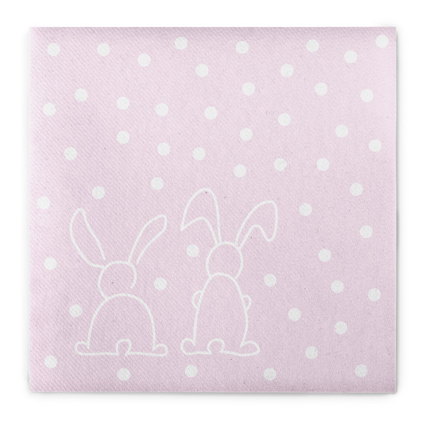 Serviette Rabbits in Rosa aus Linclass® Airlaid 40 x 40 cm, 12 Stück