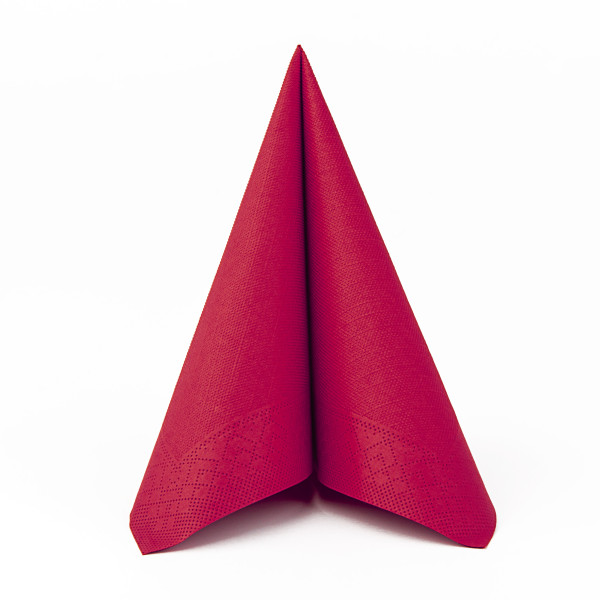 Serviette Rot aus Tissue Deluxe®, 4-lagig, 40 x 40 cm, 50 Stück