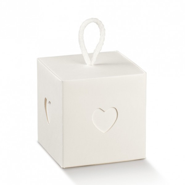 Gastgeschenk Geschenkbox in Weiß mit Innenbox und Kordel, 1 Stück