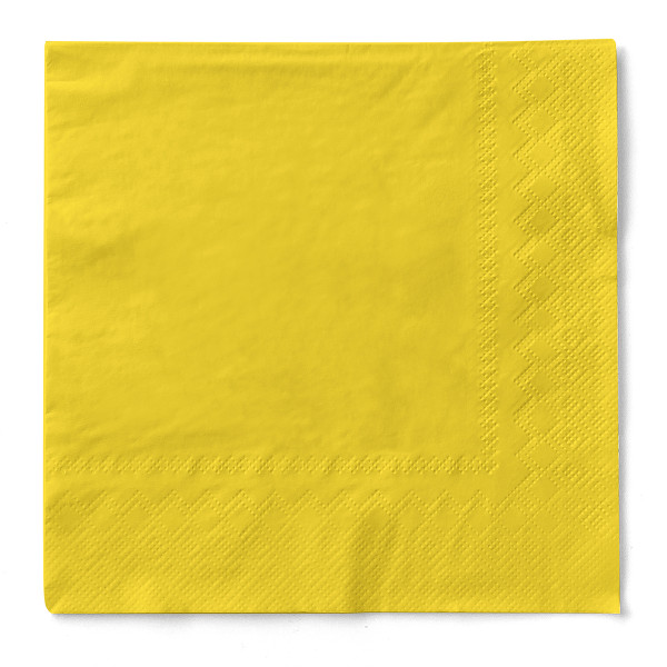 Cocktail-Servietten Gelb aus Tissue 24 x 24 cm, 150 Stück