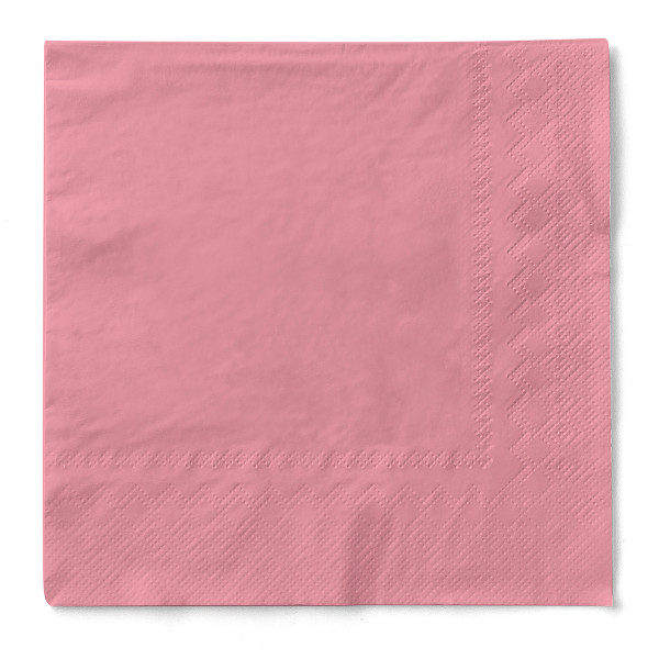 Serviette in Rosa aus Tissue 3-lagig, 1/4 Falz, 33 x 33 cm, 100 Stück