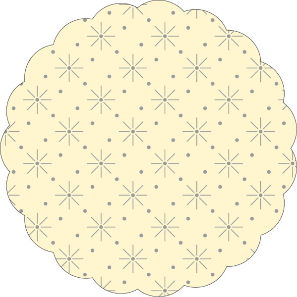 Tassen-Deckchen mit Sterne-Punkte-Prägung Creme aus Tissue, Ø 80 mm, 250 Stück
