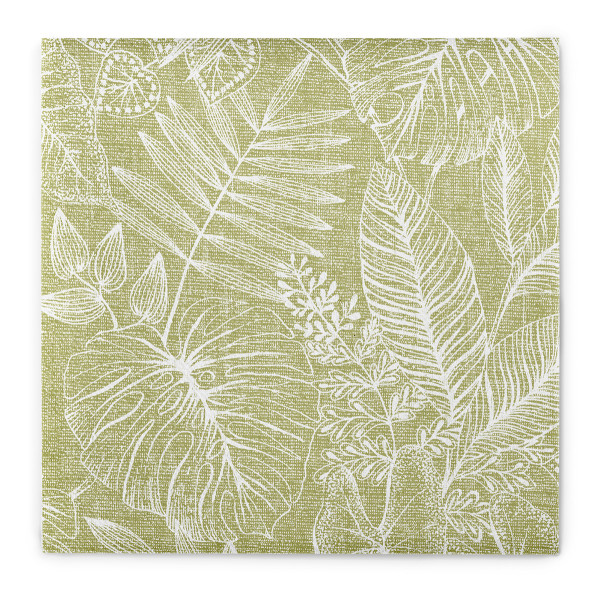 Serviette Kona in Oliv aus Linclass® Airlaid, 40 x 40 cm, 1/4 Falz, 50 Stück