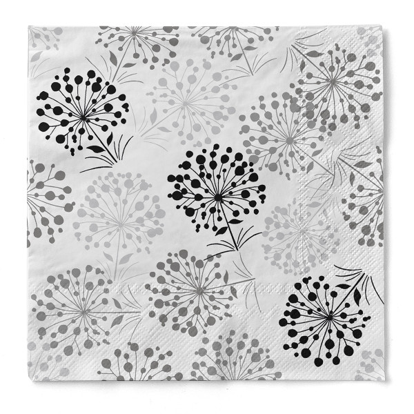 Serviette Erna in Grau aus Tissue 33 x 33 cm, 20 Stück
