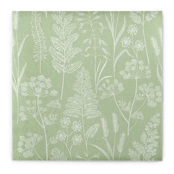 Serviette Benjamin in Salbei aus Linclass® Airlaid, 40 x 40 cm, 1/4 Falz, 50 Stück