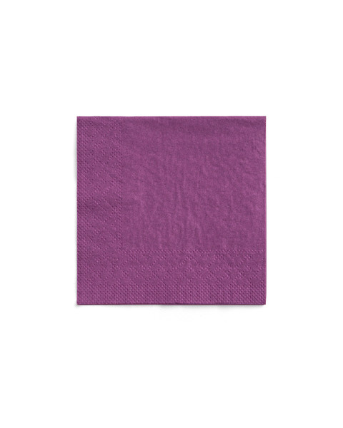 Cocktail-Servietten Aubergine aus Tissue 24 x 24 cm, 3-lagig, 150 Stück