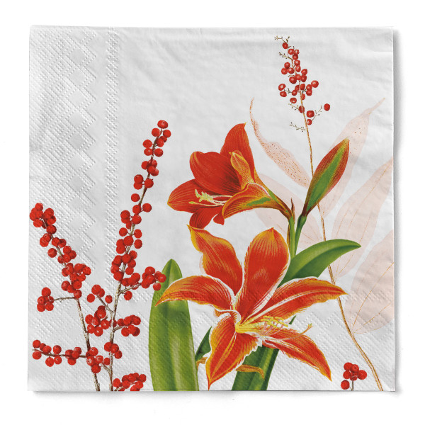 Serviette Felina aus Tissue, 3-lagig, 40 x 40 cm, 1/4 Falz, 100 Stück