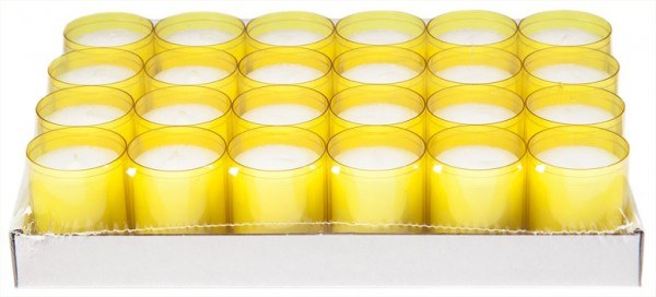 4x Sovie® Refill Kerzen in Gelb 24 Stück im Tray - Brenndauer ca. 24 Stunden