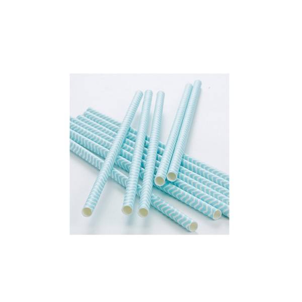 Strohhalme Chevron mint, 25 Stück