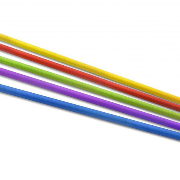 Trinkhalm aus Papier FSC®, farbig sortiert, Ø 10 mm / 100 cm, 50 Stück