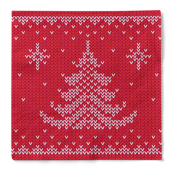 Weihnachtsserviette Ted in Rot aus Tissue 33 x 33 cm, 3-lagig, 100 Stück