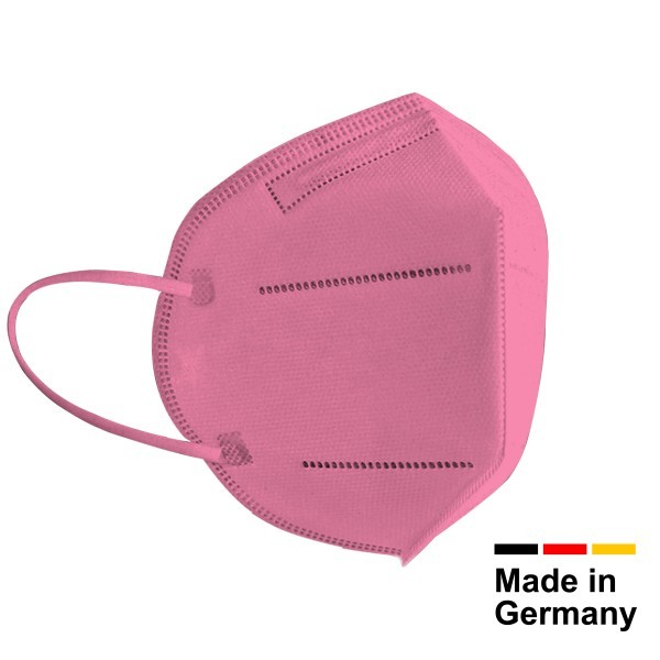 FFP2 Masken farbig, CE2841 - hergestellt in Deutschland - Einzel Verpackt-10 Stk/Box, Pink