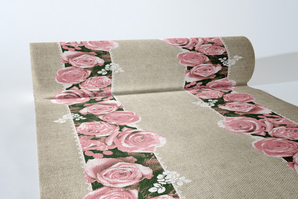 Tischläufer Lovely Roses in Rosa aus Linclass® Airlaid, 40 cm x 24 m , 1 Stück