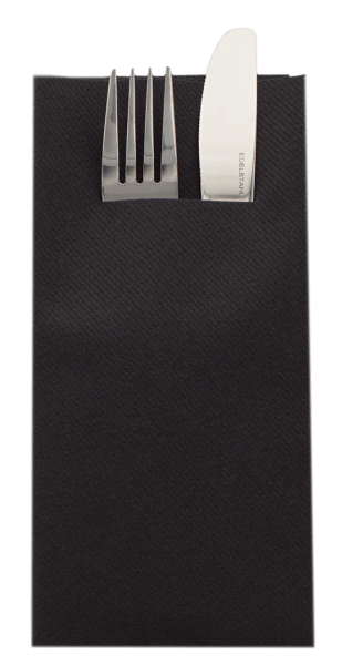 Besteckserviette Schwarz aus Linclass® Airlaid Light 40 x 40 cm, 75 Stück
