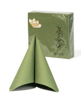 Serviette in Oliv aus Softpoint 40 x 40 cm, 2-lagig, 50 Stück Serviette in Oliv aus Softpoint 40 x 40 cm, 2-lagig, 50 Stück