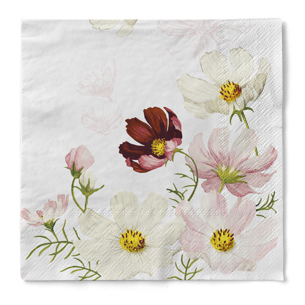 Serviette Cosmea aus Tissue 3-lagig, 40 x 40 cm, 1/4 Falz, 100 Stück