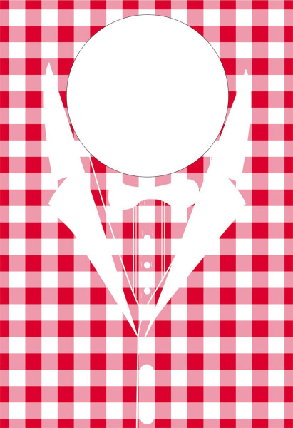 Lätzchen Karo in Rot-Weiß aus Vliesstoff, 42 x 60 cm, 100 Stück