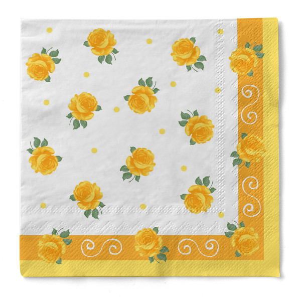 Serviette Rosita in Gelb aus Tissue 33 x 33 cm, 20 Stück