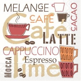 Serviette Cafe Latte in Braun aus Tissue 33 x 33 cm, 20 Stück
