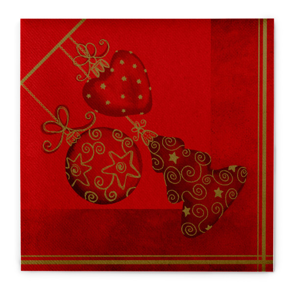 Weihnachtsserviette Tiffany in Rot aus Linclass® Airlaid 40 x 40 cm, 12 Stück