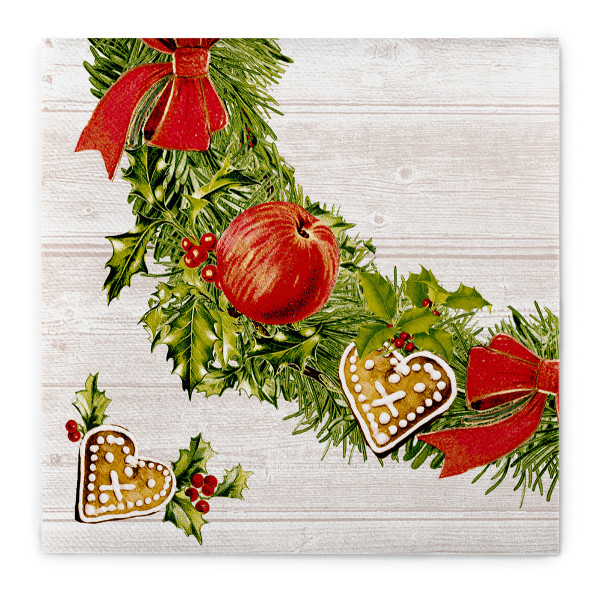 Serviette Advent aus Linclass® Airlaid, 40 x 40 cm, 1/4 Falz, 50 Stück